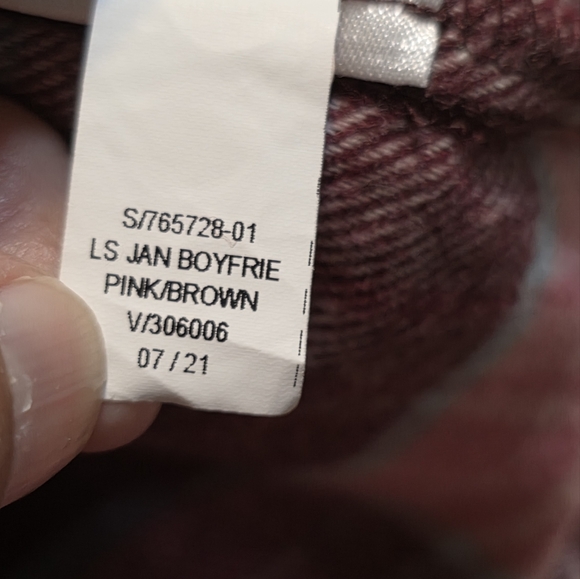 Old Navy The Boyfriend Shirt Oversized Plaid Flannel Pink Size M - Picture 13 of 15